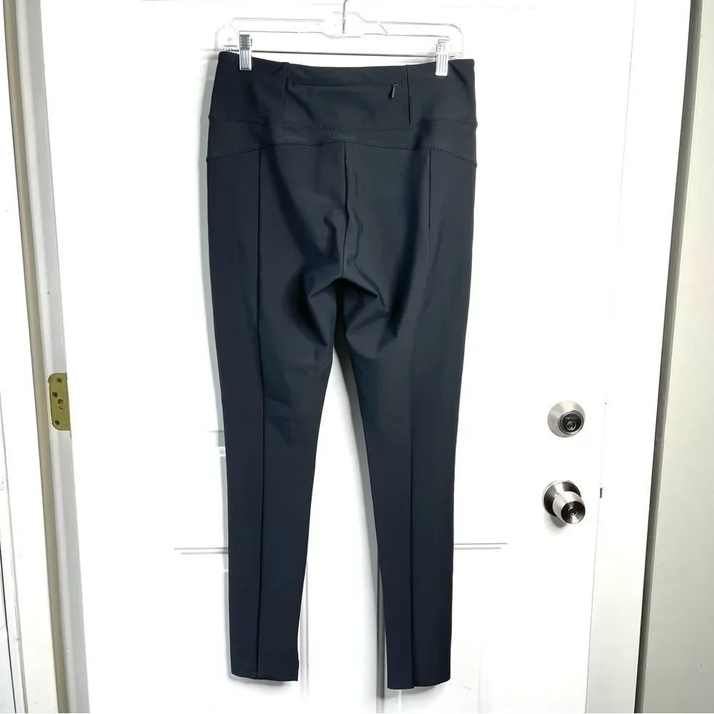 Athleta dark grey/blue side zipper pocket ankle slit leggings size Medium Tall - Picture 10 of 11